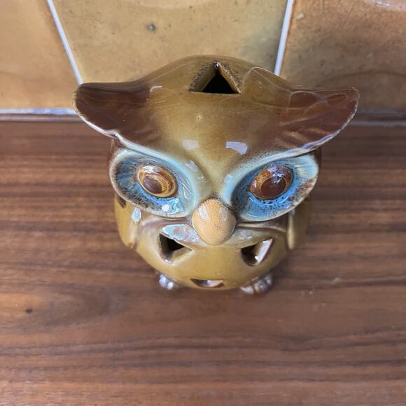Vintage Momentum Ceramic Owl Candle Tea Light Candle Holder - Picture 3 of 10